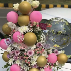 Luxe Balloon & Flower Bouquet – Eid Gift