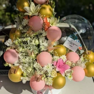 Luxe Balloon & Flower Bouquet – Eid Gift