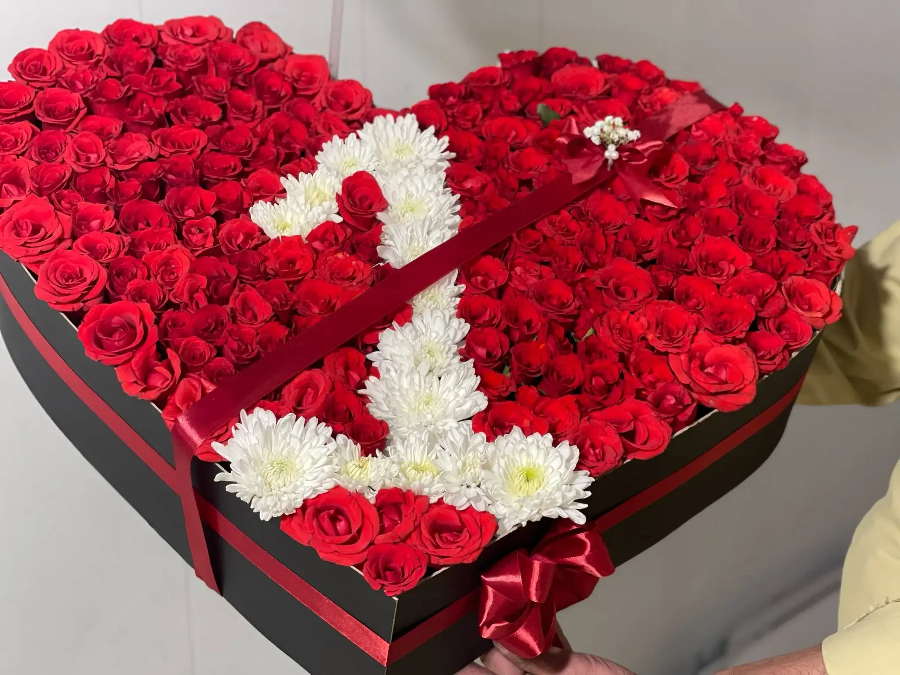 Eternal One – Heart Rose Box with Custom Number