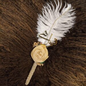Feather Nikkah Pen Elegant Gold Lace and Flower From ₨
