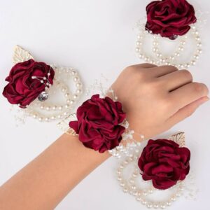 Velvet Dream Wrist Corsages (4-Piece Set)