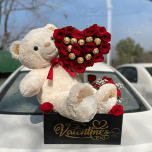 Cute Teddy & Ferrero Heart Box