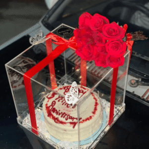 Red Velvet Anniversary Acrylic Box